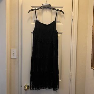 Black sparkly fringe dress